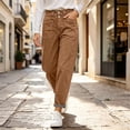 thumbnail image 2 of Womens Stretchy Mid Rise Barrel Pants Vintage Baggy Pants with Pockets for Trendy Y2k Daily Casual Outfits, 2 of 7