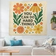 thumbnail image 4 of ViciArt You Can Do Hard Things Wall Tapestry – 60"x80" Polyester Motivational Floral Boho Quote Decor, 4 of 4