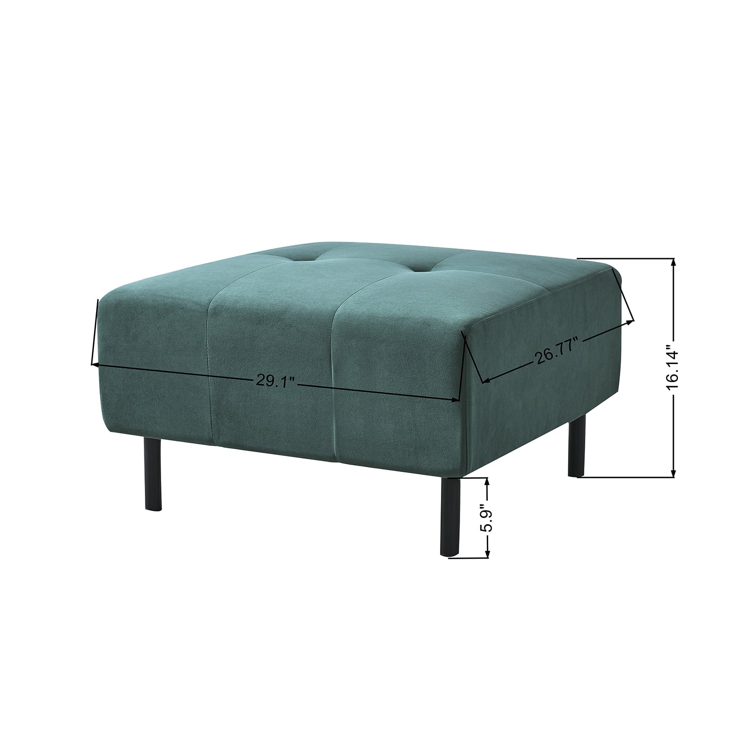Resenkos Sofa for Room Sofa Chaise Sleeper Sofa for Small Living Room Spaces with Cushion Couch for Bedroom Mid-Century Modern Reversible Sectional Sofa, Green