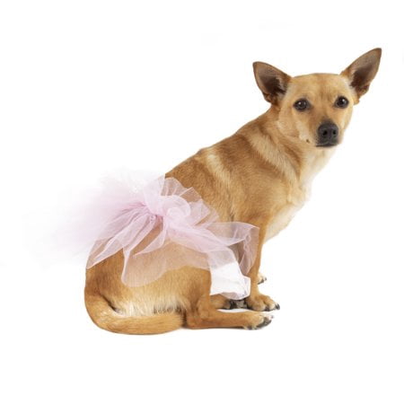 Simplydog Pink Shimmer Polka Dot Tutu for Dogs, Medium/Large