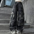 thumbnail image 7 of PINQI Teen Girls Cargo Jeans Oversized Pockets Baggy Wide Leg Streetwear Denim Pants Kids Elastic Waist Y2k Denim Trousers, 7 of 7