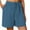 Navy, variant on Clearance under $5 JINMGG Shorts for Women Clearance $5 Women's Cotton Linen Shorts Solid Color Comfortable Elastic Wide Leg Casual Shorts Army Green S