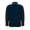 thumbnail image 4 of ClodeEU Womens Color Blocked Faux Sequins Long Sleeve Lapel Button Loose Sweatshirts Blue,Womens Plus M, 4 of 6
