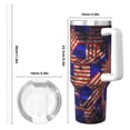 thumbnail image 4 of Sikiie Vintage USA Flag Insulated Stainless Water Bottle Lid Travel Mug Cup Insulated Tumblers Cup 40oz Ice Bully With Handle, 4 of 8