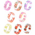 thumbnail image 1 of justharion 8 Pcs Resin Rings Set Summer Colourful Knuckles Transparent Stacking Rings Funny Fruit Plastic Rings Jewellery Gift, 1 of 8