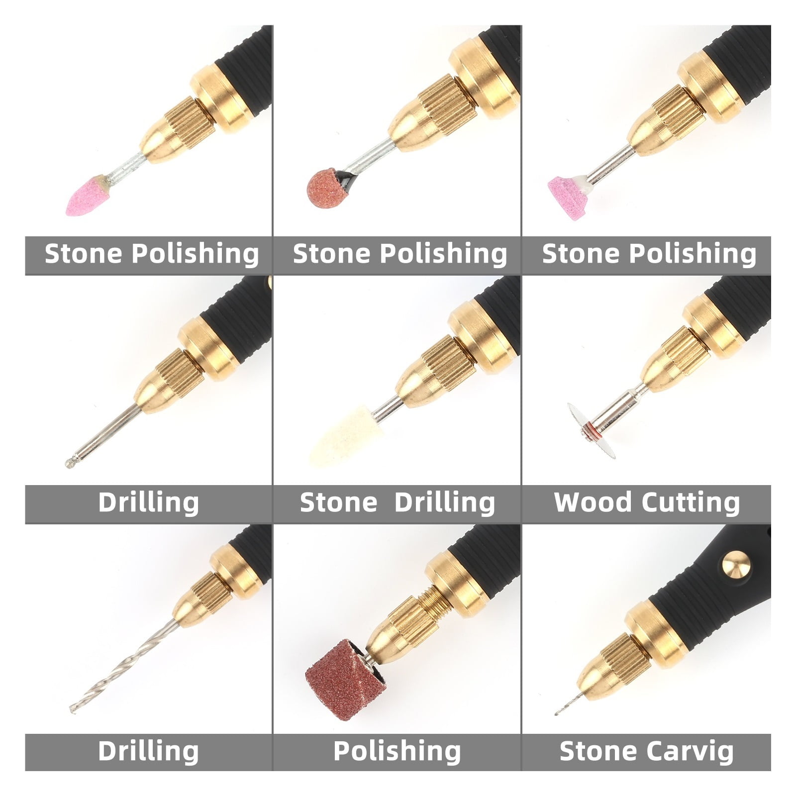 5000-18000 RPM Adjustable 5 Speed Electric Drill Grinder Engraver Pen Mini Drill Rotary Tool Grinding Machine 165Pcs Tip ,Power Tools