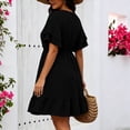thumbnail image 5 of QQZ Womens Plus Size Summer Casual Midi Dress Short Ruffle Sleeve Tiered Empire Waist T-Shirt Dress, 5 of 7