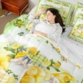 thumbnail image 4 of Erosebridal Yellow Cute Gnome Bedding Sets Twin Size,Lemon Orange Cake Comforter Sets with Sheets,Green Patchwork Plaid Bed in a Bag Twin Size, Ultra Soft Bedroom Decor,7-Piece, 4 of 6