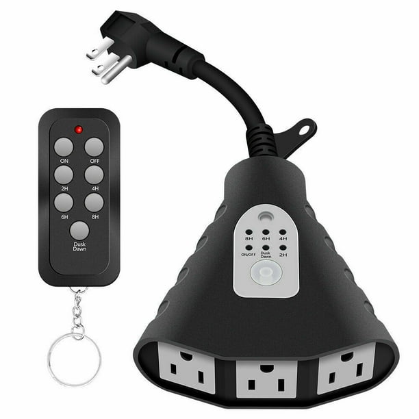 Wireless Outdoor Remote Control Outlets with Timer and Sensor Function