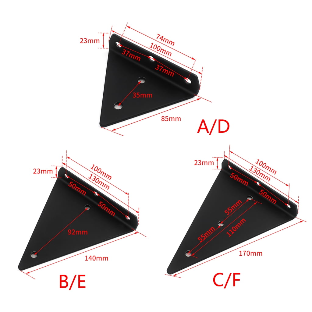 TIERPOP Floating Shelf Bracket Triangles Metal Shelf Bracket Heavy Duty Shelf Wall Mounted Invisible Brackets 4-piece