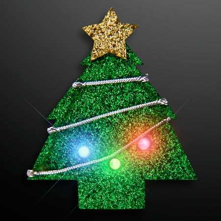 FlashingBlinkyLights Glitter Christmas Tree Flashing LED Light Up FlashingBlinkyLights Glitter Christmas Tree Flashing LED Light Up Body Light Pins (Set of 25) - FlashingBlinkyLights Glitter Christmas Tree Flashing LED Light Up
