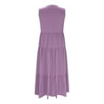 thumbnail image 6 of LOVZFMLL Summer Dresses for Women 2025 Casual Maxi Sundresses Sleeveless V Neck Pleated Tiered Beach Vacation Tank Dress Purple A L, 6 of 7