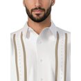 thumbnail image 5 of Havanera Men's and Big Men's Front Panel Point Collar Short Sleeve Button-Down Shirt, Sizes S-5XL, 5 of 8