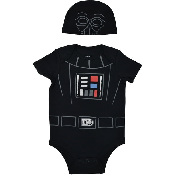 Star Wars Darth Vader Baby Boys Short Sleeve Costume Bodysuit Cap Set 24 Months Walmart Com