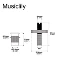 thumbnail image 2 of Musiclily Pro Metric Sized Nashville Style Tune-o-matic Bridge M4 Mounting Stud and Bushing for Epiphone LP Style Guitar, Nickel (Set of 2), 2 of 5