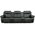 thumbnail image 4 of Flash Furniture Reel Comfort Series 3-Seat Reclining Black LeatherSoft Theater Seating Unit with Straight Cup Holders, 4 of 4