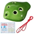 thumbnail image 1 of Ocarina pequeña de cerámica, instrumento musical de práctica, boca corta, con cordón, 6 agujeros, 1 of 8