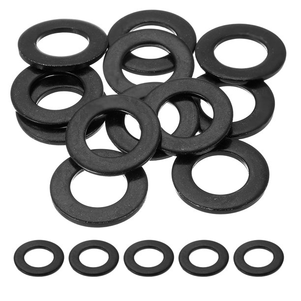 12 Pcs Arandela Plana para Tornillos, Arandelas de Acero Inoxidable 20mm ID x 37mm OD x 3mm de Grosor para Pernos, Reparaciones de Fábricas, Cocinas, Tiendas, Negros