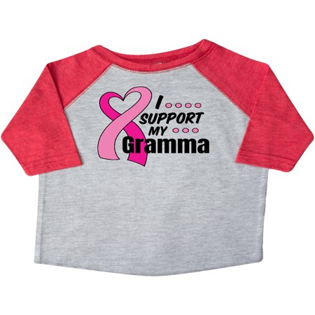 Inktastic Breast Cancer Awareness I Support My Gramma with Pink Ribbon Gift Toddler Boy or Toddler Girl T-Shirt