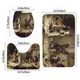 thumbnail image 2 of Dogs Playing Poker Cards Vintage 3-Piece Bathroom Rug Sets - Non-Slip Bath Mat 31.5"x19.7" with U-Shaped Contour Mat Toilet Lid Cover, 2 of 6