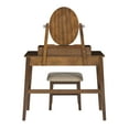 thumbnail image 5 of Linon Gwen 2-Piece Vanity Set, Includes Vanity and Bench, Walnut Finish with Natural Fabric, 5 of 13