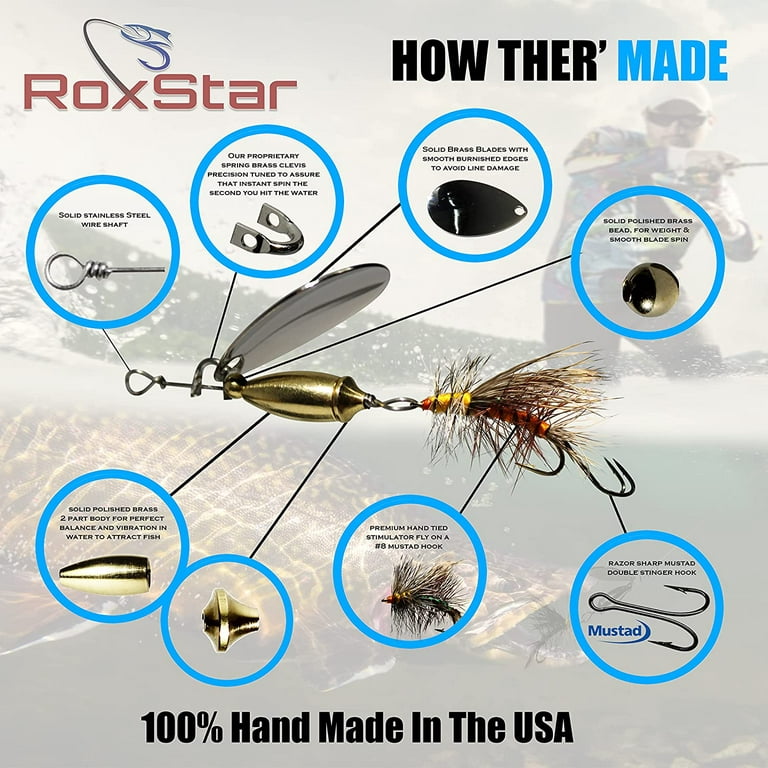 RoxStar Fly Strikers, Proven Nationwide to Out-Fish Any Spinner, Hand-Crafted in The USA, Most Versatile Fishing Spinner Ever! Trout, Bass,  Steelhead