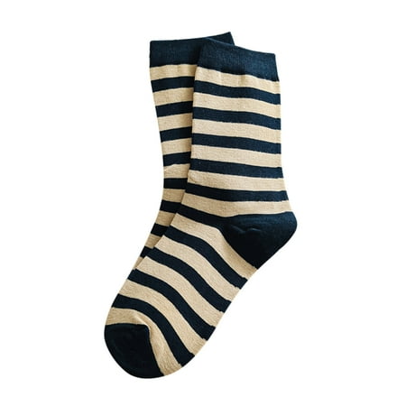 

koaiezne Womens Winter Socks Autumn And Winter Mid Tube Socks Stripe Printing Warm Stockings Men Quarter Length Socks No Show Mens Socks Large