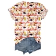 thumbnail image 4 of kingque Womens Floral Prints V Neck Short Sleeve T-Shirt Print Casual Tee Loose Shirts Tops 2XS-8XL, 4 of 5
