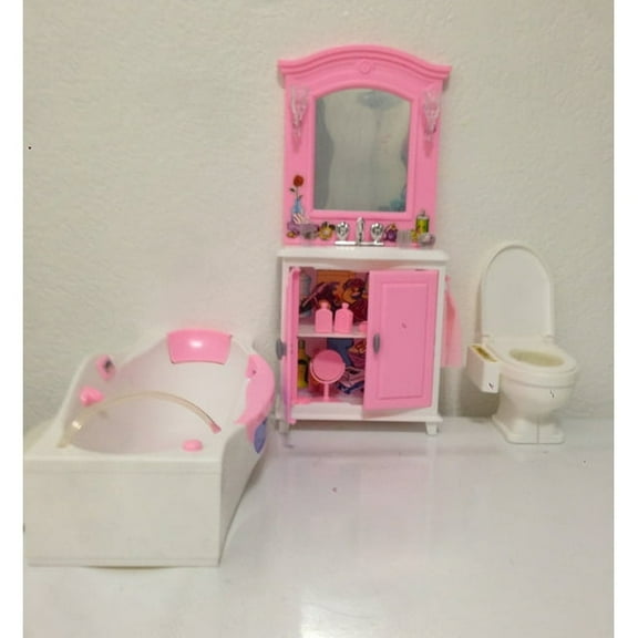 My Fancy Life Dollhouse Furniture- Bath Room with Bath Tub and Vanity