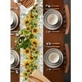 thumbnail image 2 of Sunflower Plaid Table Runner Cotton Linen 90 Inch Holiday Dresser Scarves, Retro Yellow Green Floral Leaf Grey Tablerunner for Kitchen Coffee Dining Bedroom Living Room Dinner Scarf Décor 13''x90'', 2 of 9