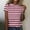 Pink, variant on Women's Tops Under $10 Free Shipping Casual Pullover Printed Short Sleeved Round Neck Top