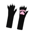 thumbnail image 4 of Guantes de peluche con forma de garra de gato, ideales para Halloween, cosplay, para hombres, mujeres, carnaval, adultos y adolescentes. Negro, 4 of 9