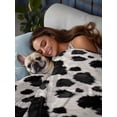 thumbnail image 3 of Black White Dots Queen Size Flat Sheet, Wrinkleproof & Fadeproof Cooling Flat Bed Sheet Only, Farmhouse Cow Spots Fur Retro Textured Breathable Soft Bedding Top Sheets 90 x 102 Inches, 3 of 8