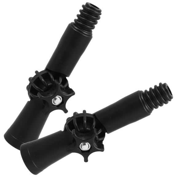 Beaupretty 2Pcs Adjustable Universal Joint Extension Pole Angle Adapter with 360 Degree Rotation in Black ABS Plastic