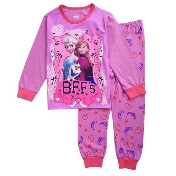 Conjunto de ropa de dormir para niña, pijamas de algodón con dibujos animados de Anna congelada, primavera y otoño, novedad xuanjing unisex
