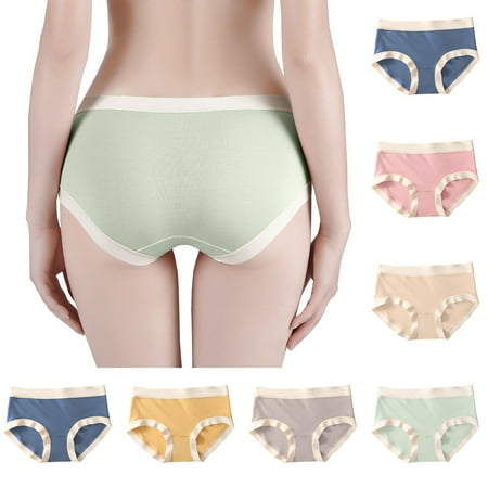 BSDJILFG Underwear for Women Seamless Bikini Bottoms Silk Briefs Solid Color Soft Breathable Panties Flash Deals