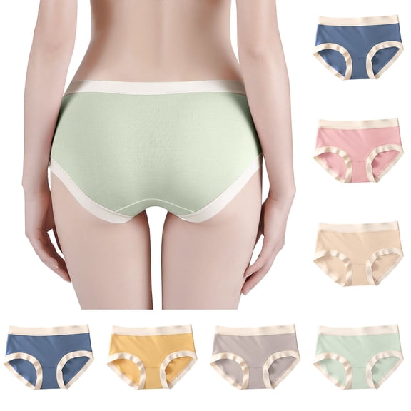 Akafmk Plus Size Underwear for Women High Waisted Cotton Briefs Seamless Solid Color Comfortable Breathable Underwear Panties, Sizes M-2XL
