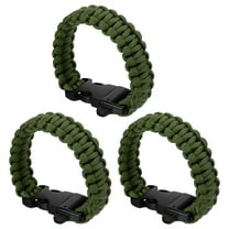 Uxcell Survival Paracord Bracelets, 3 Pack Braided Bracelet with Plastic Buckle, Army Green