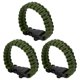 thumbnail image 1 of Pulseras de paracord de supervivencia Uxcell, paquete de 3 pulseras trenzadas con hebilla de plástico, verde militar, 1 of 7