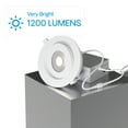 thumbnail image 3 of Infibrite 4” LED White Gimbal Trim 360-Degree LED Light Fixture, Dimmable Recessed Downlight, Warm White, 6 Pack, 3 of 9