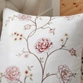 thumbnail image 3 of Home Soft Things Embroidery Canvas Throw Pillow Cover Pillow Case 2 Piece Set - Spring Flower - Burgundy - 20" x 20", 3 of 3