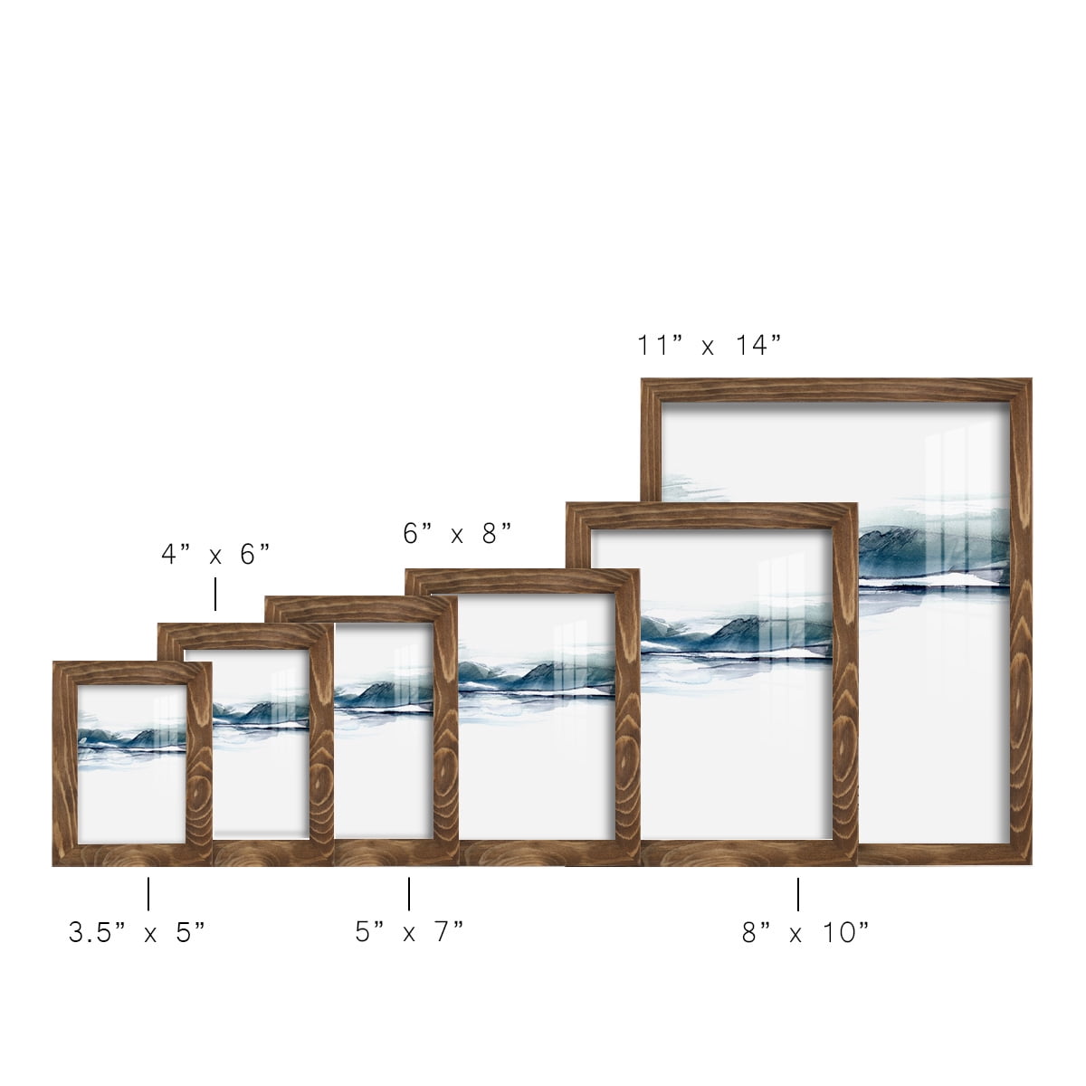 Stark Horizon I - Framed Print w/glass - Walnut