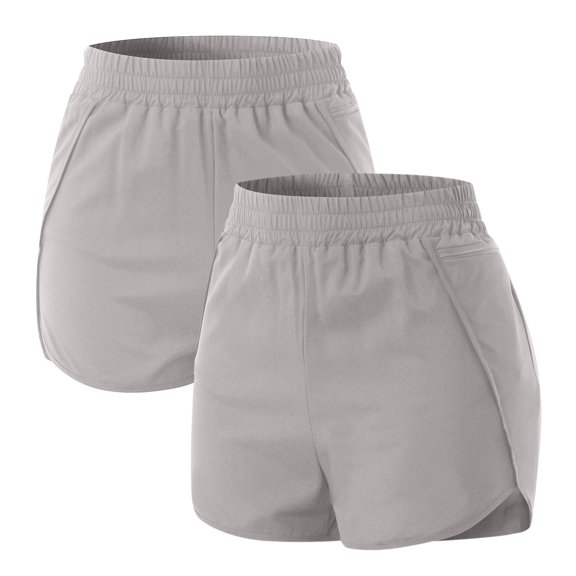 Shorts for Women Trendy, Athletic Shorts for Women,Womens Athletic Running Shorts Workout Pants with Elastic Waist and Pockets for Fitness and Exercise Activities 2PCS