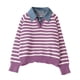 thumbnail image 4 of HongQid Womens Striped Sweater Shirts Lapel V Neck Long Sleeve Strip Knit Pullover Casual Layer Top Jumper Y2K Shirt, 4 of 8