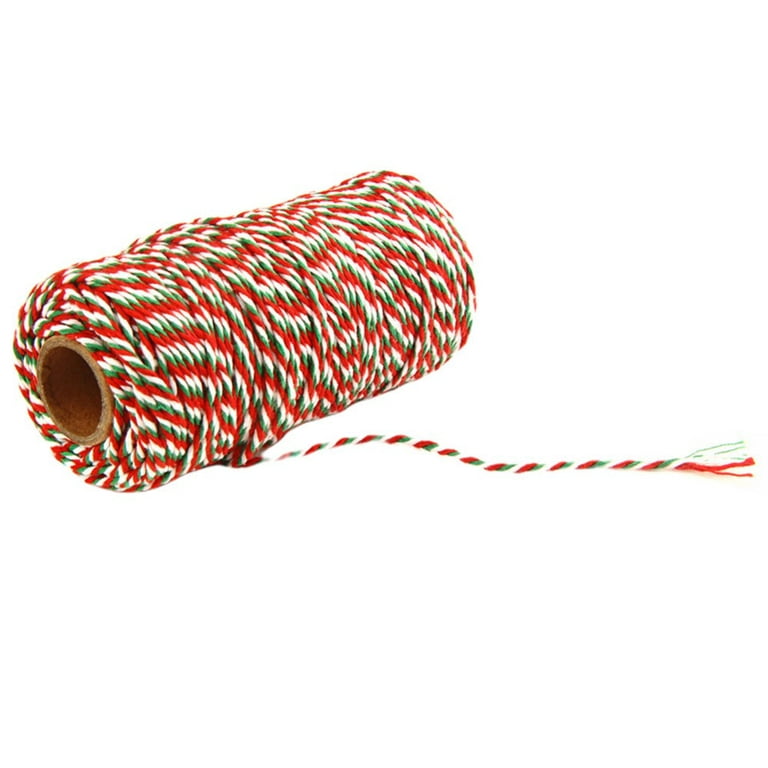 Red And White Jute / Twine - Gift String - Cotton - Christmas Craft - 100  Metres