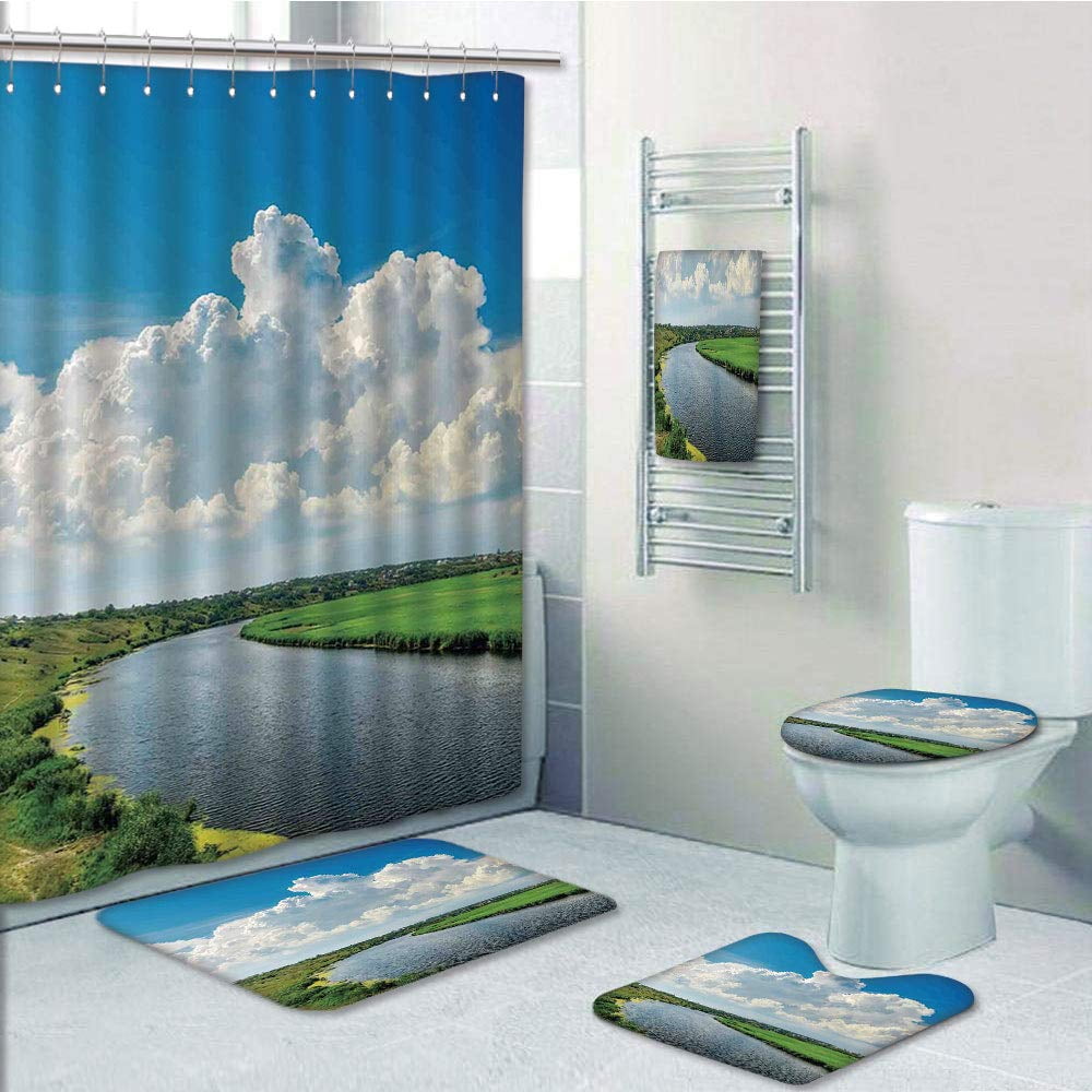 Shower Bathtub Accessories Abstract Grassland And River Shower Curtain Bathroom Decor Mat Polyester Fabric Shower Curtains Shower Bathtub Accessories Abstract Grassland And River Shower Curtain Bathroom Decor Mat Polyester Fabric Shower Curtains