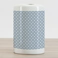 thumbnail image 2 of Ikat Ceramic Toothbrush Holder, Nautical Inspired Abstract Geometrical Shapes Rhombus Lines Squares Pattern, Decorative Versatile Countertop for Bathroom, 4.5" X 2.7", Blue Beige White, 2 of 4