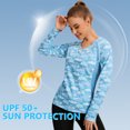 thumbnail image 2 of Bassdash Women‘s UPF 50+ Wrinkle-free Fishing Shirt Long Sleeve V Neck Breathable Sun Protection T-shirt for Hiking SR01W, 2 of 7
