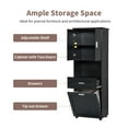 thumbnail image 4 of GDF Studio 69.9" Tall Bathroom Storage Cabinet with Tilt-Out Laundry Basket, 2 Doors, 2 Shelves and 1 Drawer, Black, 4 of 8