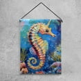 Ocean Seahorse Coral Shell Marine Beach Theme Double Sided Garden Flag